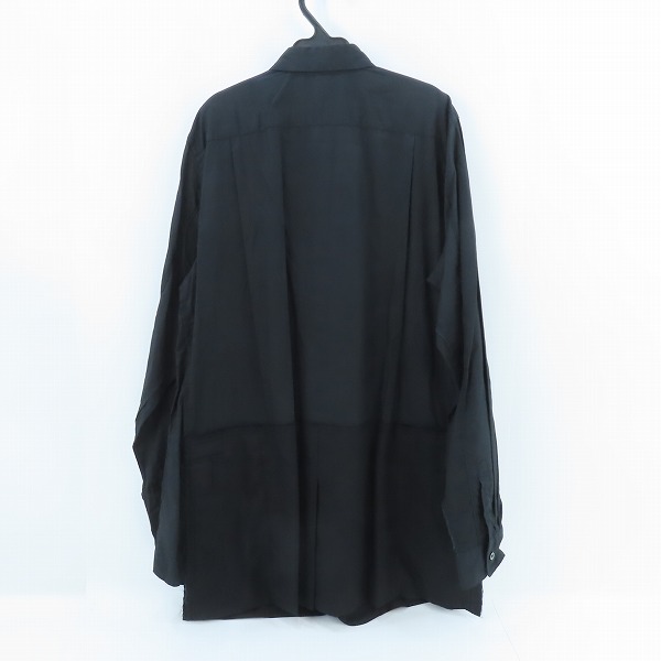 実際に弊社で買取させて頂いた【未使用】BLACK COMME des GARCONS/ブラックコムデギャルソン 長袖シャツジャケット BLK/1E-B021/XLの画像 1枚目