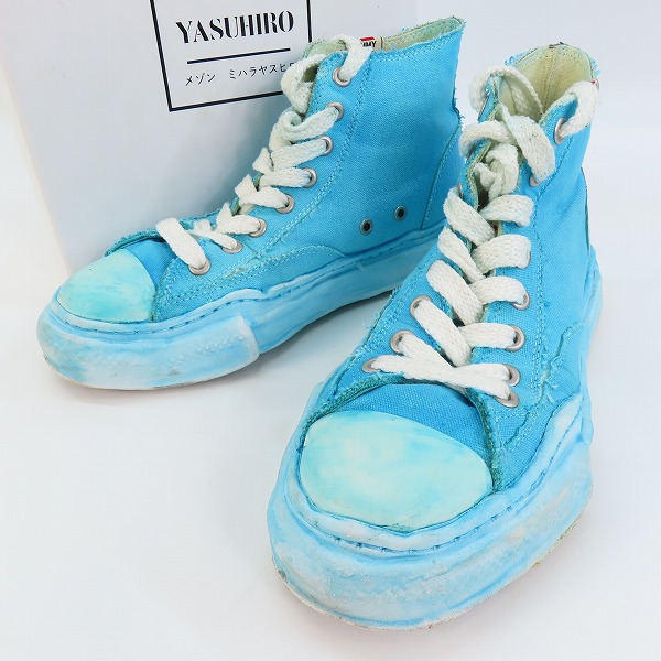 実際に弊社で買取させて頂いたMaison MIHARA YASUHIRO/メゾンミハラヤスヒロ オリジナルソールオーバーダイハイカットスニーカー A04FW709/43