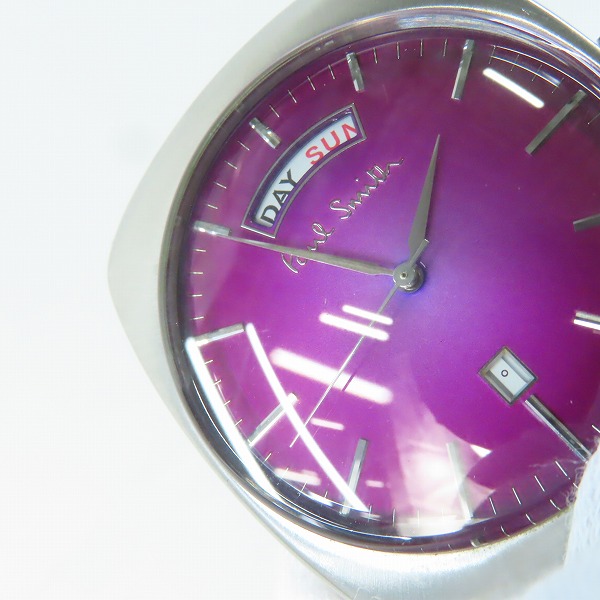 実際に弊社で買取させて頂いたPaul Smith/ポールスミス デイデイト アナログ腕時計 クォーツ 6150-H18831【動作未確認】の画像 5枚目