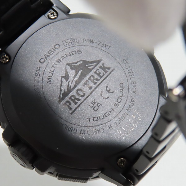 実際に弊社で買取させて頂いた【保証期間内】CASIO/カシオ PROTREK/プロトレック アングラーライン カーボンベゼル PRW-73XT-1JFの画像 4枚目