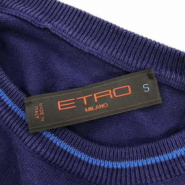 実際に弊社で買取させて頂いたETRO/エトロ 胸ロゴ刺繍 クルーネックニット パープル 141-1Z226-9000/Sの画像 2枚目