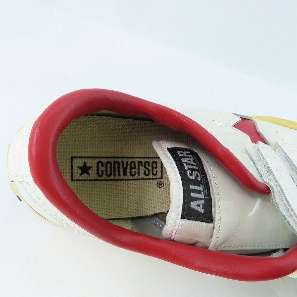 実際に弊社で買取させて頂いたCONVERSE/コンバース ONE STAR V-3 OX WHITE/RED ベルクロ スニーカー/8の画像 4枚目