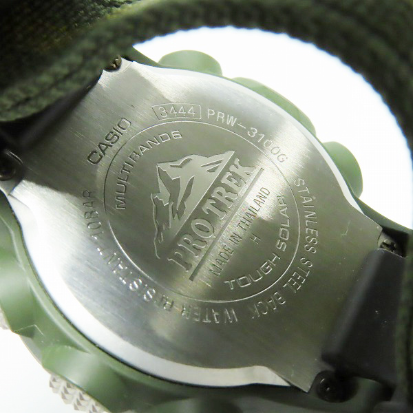 実際に弊社で買取させて頂いたCASIO/カシオ PROTREK/プロトレック トリプルセンサー 世界6局対応電波ソーラー PRW-3100G-3JRの画像 3枚目