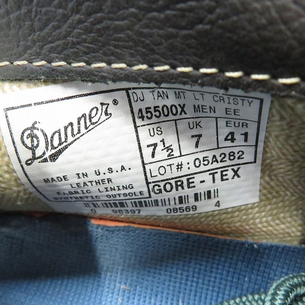 実際に弊社で買取させて頂いたDanner/ダナー MOUNTAIN LIGHT CRISTY TAN SUEDE GORE-TEX マウンテンライト タンスエード ブーツ 45500X/UK7.5の画像 5枚目