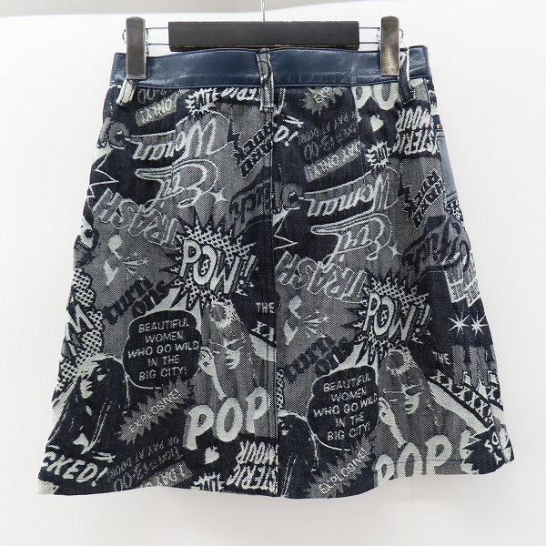 実際に弊社で買取させて頂いたHYSTERIC GLAMOUR/ヒステリックグラマー WICKED WAYSジャカード Sデニム Aライン ミニスカート01181AK02 27の画像 1枚目