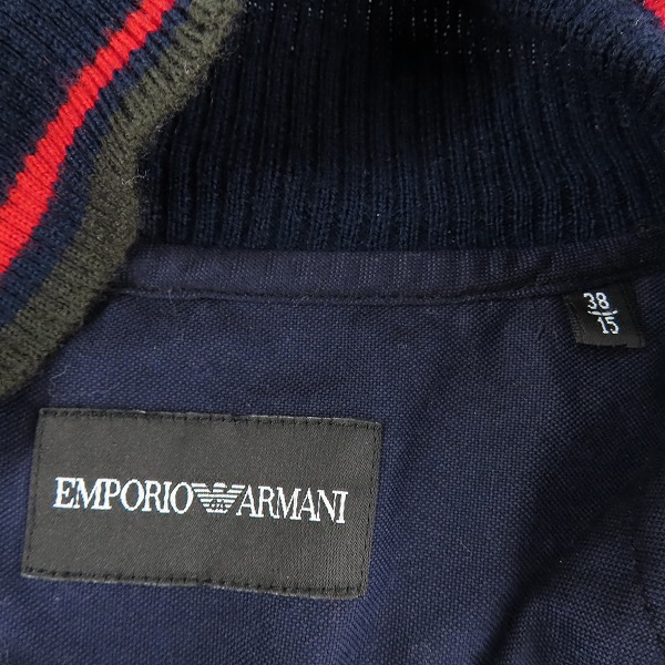 実際に弊社で買取させて頂いたEMPORIO ARMANI/エンポリオアルマーニ 胸ロゴ刺繍 リブ付きシャツ 38/15の画像 3枚目