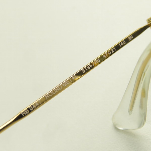 実際に弊社で買取させて頂いたRay-Ban/レイバン ROUND METAL/ラウンドメタル サングラス RB3447 9196/R5の画像 6枚目