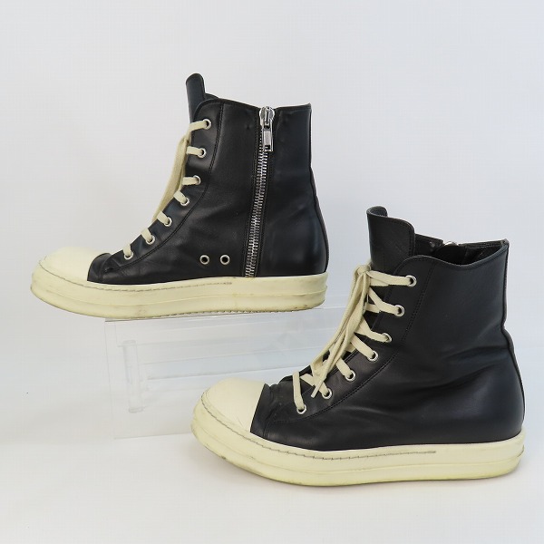 実際に弊社で買取させて頂いたRick Owens/リックオウエンス RAMONES/ラモーンズ サイドジップ スニーカー 31904/41の画像 3枚目