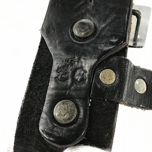 実際に弊社で買取させて頂いたBACKBONE×HTC/バックボーン エイチティーシー コラボ スタッズ 付き バックルベルト/36の画像 4枚目