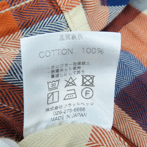 実際に弊社で買取させて頂いたTHE FLAT HEAD/フラットヘッド チェック柄 長袖シャツ L(40)の画像 4枚目