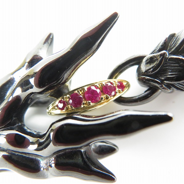 実際に弊社で買取させて頂いた【カスタム】Bloody Mary/ブラッディマリー GOD/ゴッド/神 ペンダント K18/ルビー クローリンクチェーン/ルテニウムコーティングの画像 4枚目