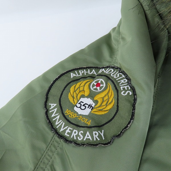実際に弊社で買取させて頂いたALPHA INDUSTRIES/アルファインダストリーズ N-3B 55周年記念 LIMITED EDITION MIL-J-6278 フライトジャケット 20600-5549/XLの画像 8枚目