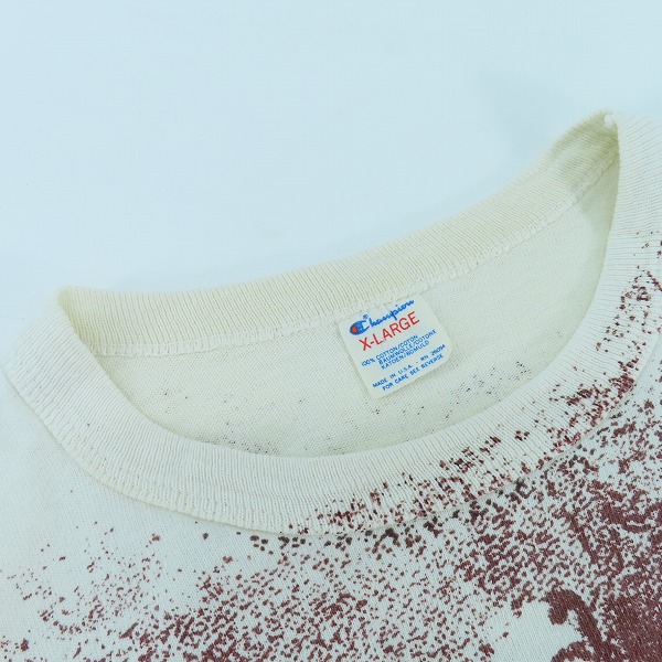 実際に弊社で買取させて頂いたChampion/チャンピオン 80S/Harvard vs YALE/ハーバード大学vs イエール大学 アメフト試合 Tシャツ XLの画像 5枚目