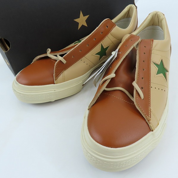 実際に弊社で買取させて頂いた【未使用】CONVERSE/コンバース ONE STAR REFIN OX ワンスター /BEIGE/BRW/GRN/9.5