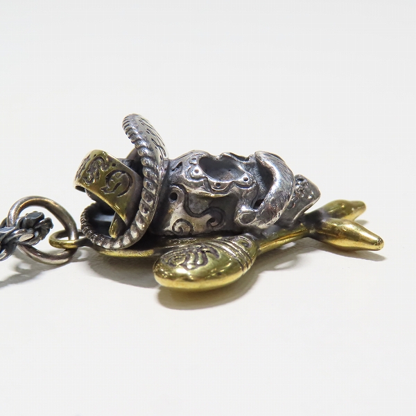 実際に弊社で買取させて頂いたGANGSTERVILLE×Galcia/ギャングスタービル×ガルシア SOMBRERO SKULLネックレス ペーパーチェーン/60cmの画像 3枚目