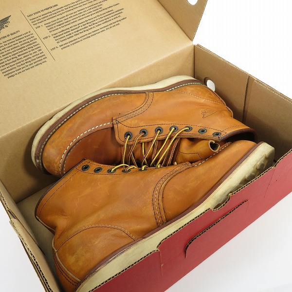 実際に弊社で買取させて頂いたRED WING/レッドウィング 現行羽根タグ アイリッシュセッター モックトゥ ブーツ 875 8.5Eの画像 8枚目