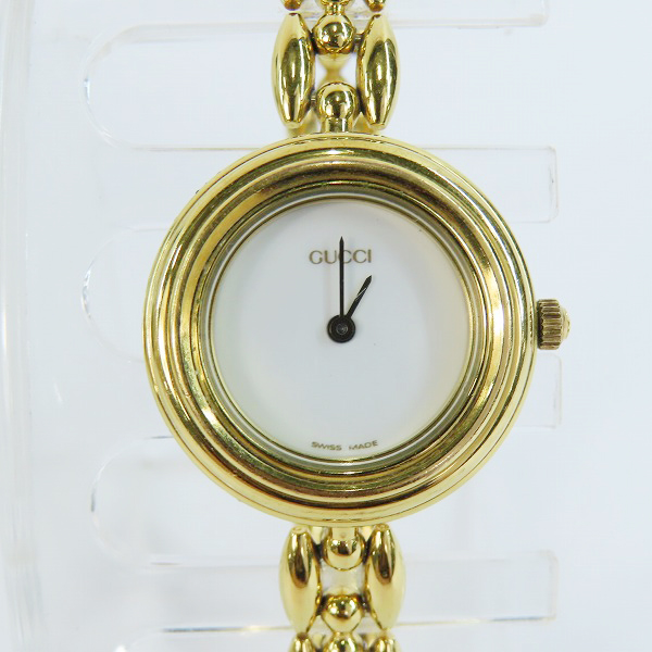 実際に弊社で買取させて頂いたGUCCI/グッチ チェンジベゼル レディース クォーツ/バングル ウォッチ/腕時計 11/12.2【動作未確認】