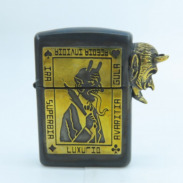 実際に弊社で買取させて頂いたZIPPO/ジッポー GANGSTERVILLE/ギャングスタービル & galcia/ガルシア ARMOR TYPE BRASS DEVIL CROSS DIAMOND 2013年製