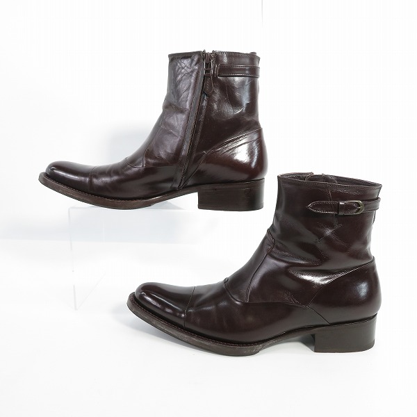 実際に弊社で買取させて頂いたalfredoBANNISTER/アルフレッドバニスター サイドジップ レザーブーツ 5061206022/42の画像 3枚目