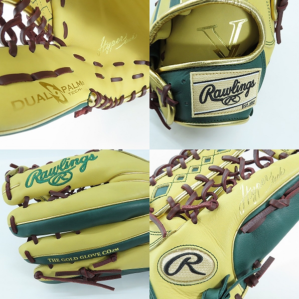 実際に弊社で買取させて頂いたRawlings/ローリングス ハイパーテックカラーシンク 軟式/外野手/右投げ用 グローブ/グラブ GR4AHTCY719の画像 8枚目