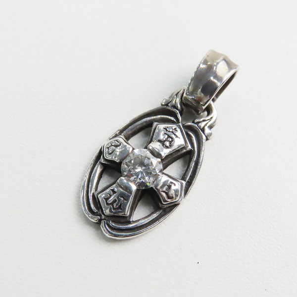 実際に弊社で買取させて頂いたBill Wall Leather/BWL/ビルウォールレザーOval Cross w stone オーバルクロス ストーン シルバー ペンダントトップ