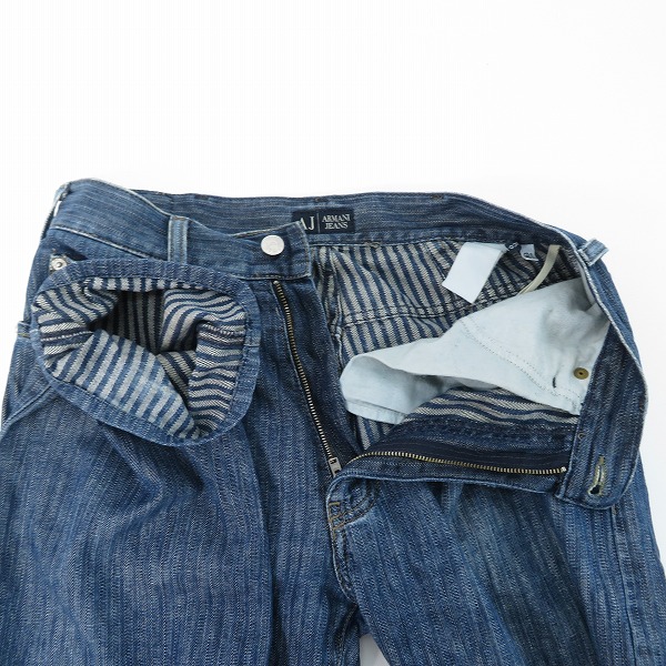 実際に弊社で買取させて頂いたARMANI JEANS/アルマーニジーンズ ストライプ柄デニムパンツ 30の画像 8枚目