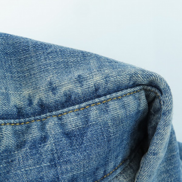 実際に弊社で買取させて頂いた【未使用】HYSTERIC GLAMOUR/ヒステリックグラマー 13 SPADE USED加工 デニムウェスタンシャツ 0243AH07/Sの画像 5枚目