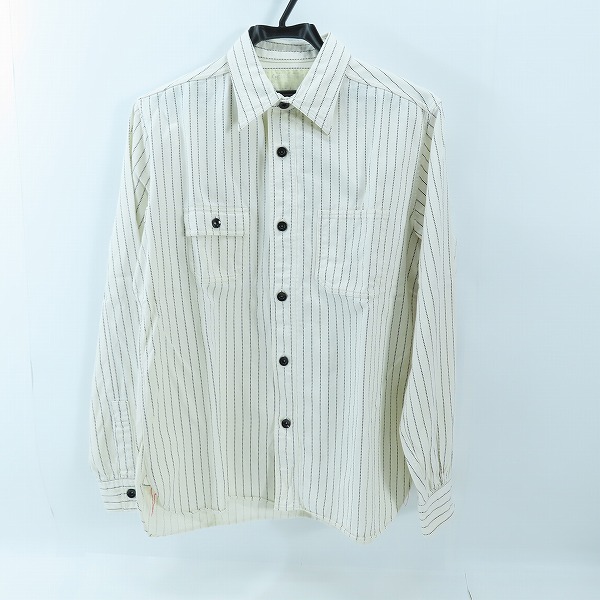 実際に弊社で買取させて頂いたSUGAR CANE/シュガーケーン ドットストライプ柄 長袖シャツ SC27076 M