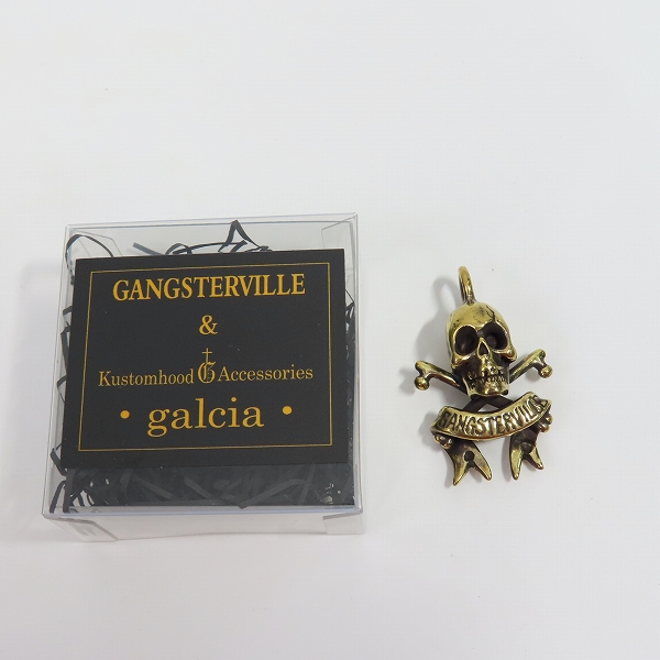 実際に弊社で買取させて頂いた（1）GANGSTERVILLE×Galcia/ギャングスタービル×ガルシア SKULL/スカル ブラス/真鍮 ペンダントトップの画像 5枚目