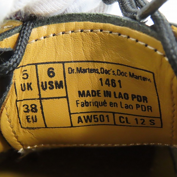 実際に弊社で買取させて頂いたDr.Martens/ドクターマーチン 1461 3EYE GIBSON SHOE 3ホールシューズ ブラック 11838002/1461/UK5の画像 5枚目