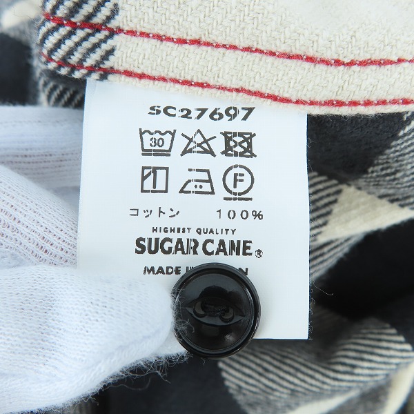 実際に弊社で買取させて頂いたSUGAR CANE/シュガーケーン TWILL CHECK L/S WORK SHIRT ワークシャツ SC27697 Lの画像 3枚目