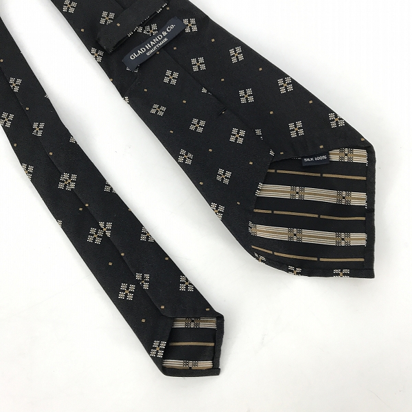 実際に弊社で買取させて頂いたGLADHAND/グラッドハンド ブラック総柄ネクタイ/Fの画像 2枚目