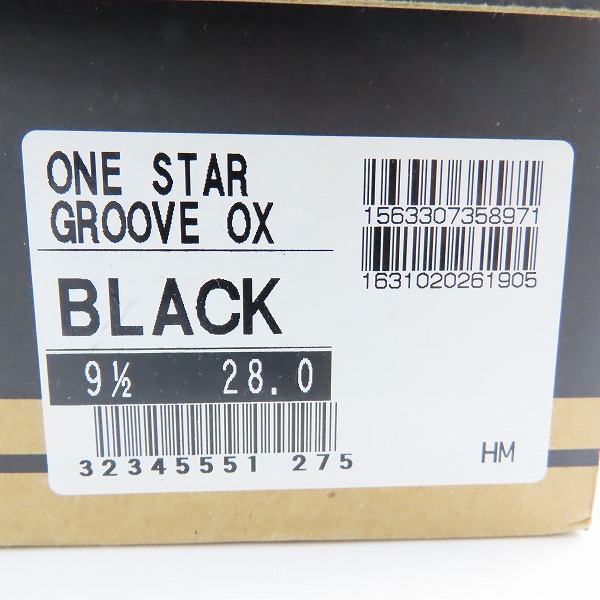 実際に弊社で買取させて頂いた【未使用】CONVERSE/コンバース ONE STAR GROOVE OX/BLACK/9.5の画像 8枚目