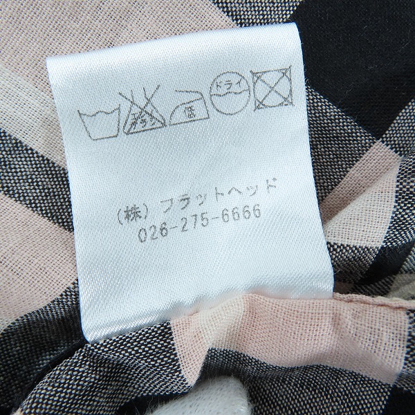 実際に弊社で買取させて頂いたGLORY PARK/グローリーパーク THE FLAT HEAD/フラットヘッド チェック柄 長袖シャツ ライトピンク 40の画像 5枚目