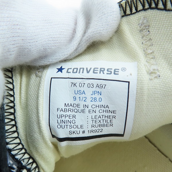 実際に弊社で買取させて頂いたCONVERSE/コンバース ALL STAR VC OX レザースニーカー ベルクロ 1R922 /28の画像 5枚目