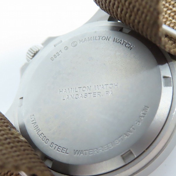実際に弊社で買取させて頂いたHAMILTON/ハミルトン Khaki/カーキ アナログ クォーツ ウォッチ 腕時計/H982114F【動作未確認】の画像 3枚目