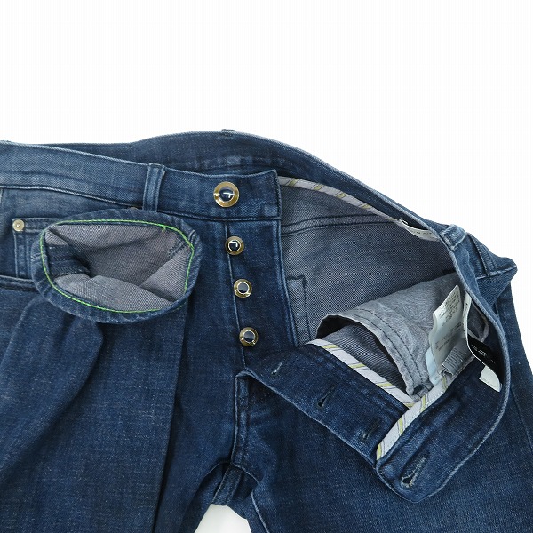 実際に弊社で買取させて頂いたETRO/エトロ スカル刺繍/裾カラーステッチ/ハラコパッチ スキニーデニムパンツ 29の画像 6枚目