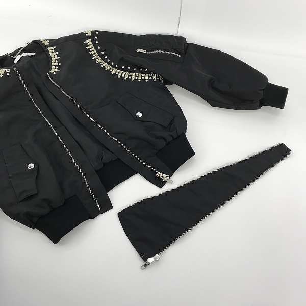 実際に弊社で買取させて頂いた【JPタグ】GIVENCHY/ジバンシィ ボンバージャケット/ブルゾン ラインストーン/36の画像 7枚目