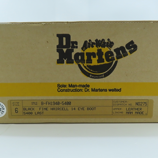 実際に弊社で買取させて頂いたDr.Martens/ドクターマーチン 14EYE BOOT/14ホールブーツ ブラック/6の画像 8枚目