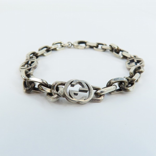 実際に弊社で買取させて頂いたGUCCI/グッチ インターロッキングG シルバー ブレスレットの画像 1枚目