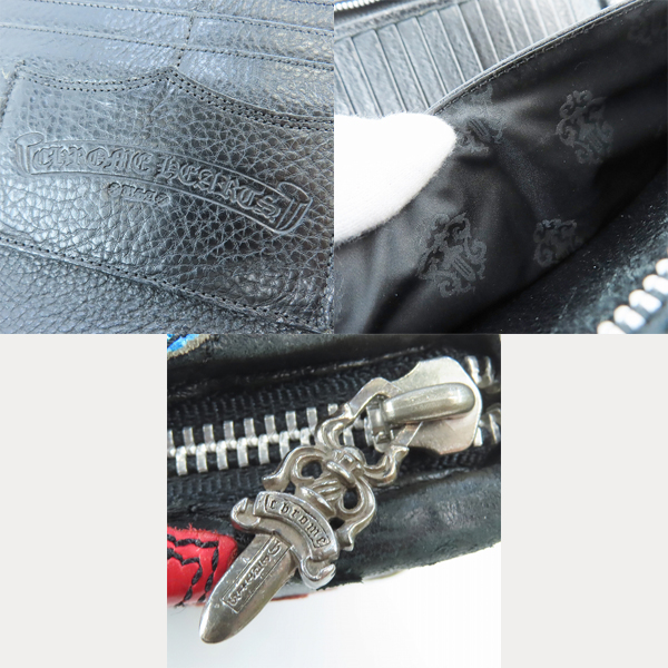 実際に弊社で買取させて頂いた【海外インボイス】CHROME HEARTS/クロムハーツ ZIP ORGNRG QLTCEM/オーガナイザー マルチクロスパッチキルティング財布の画像 4枚目