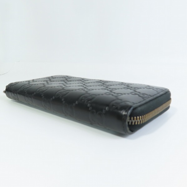 実際に弊社で買取させて頂いたGUCCI/グッチ グッチシマ アヴェル ブラック ラウンド ジップ/ファスナー ウォレット/長財布 307987の画像 2枚目