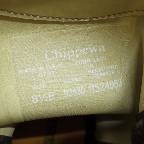 実際に弊社で買取させて頂いたCHIPPEWA/チペワ PECOS BOOTS SAND SUEDE スウェード ペコス ブーツ  93430 /8.5Eの画像 5枚目
