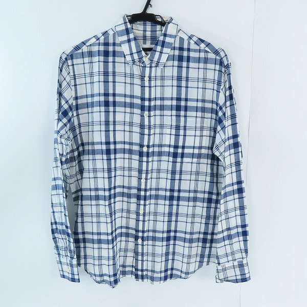 実際に弊社で買取させて頂いたAdam et Rope/アダムエロペ 日本製 チェック柄長袖シャツ GMG-1508-B/M