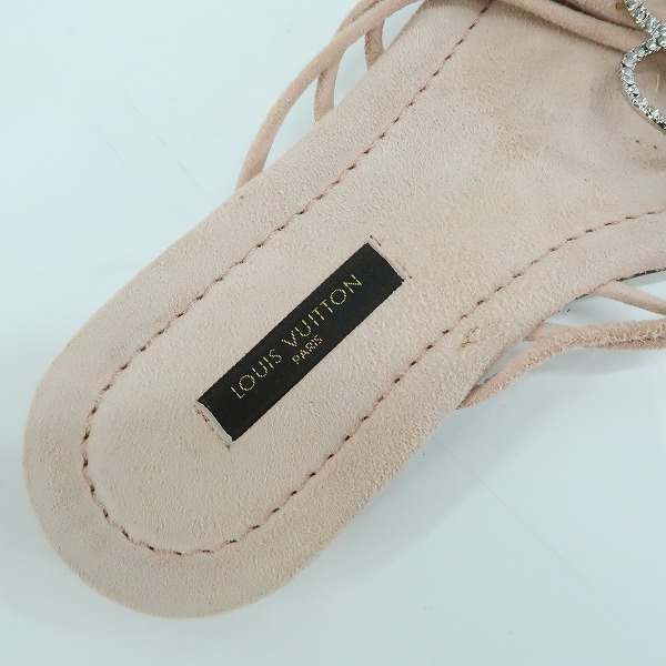 実際に弊社で買取させて頂いたLOUIS VUITTON/ルイヴィトン ビジューフラワー トングサンダル 35.5 の画像 4枚目