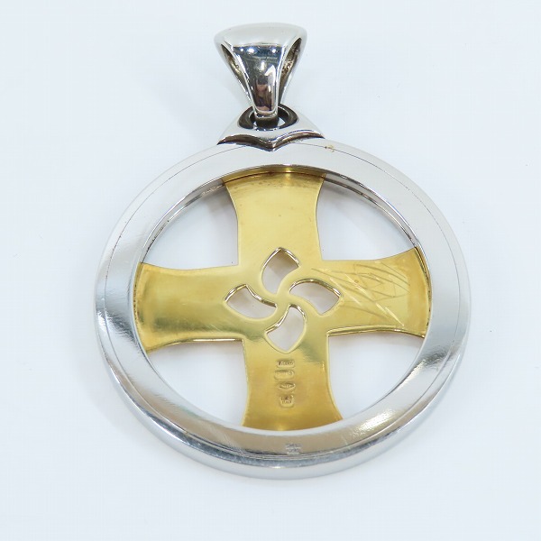 実際に弊社で買取させて頂いたBVLGARI/ブルガリ トンドクロス ペンダントトップ AU750/K18YG×Steel の画像 2枚目