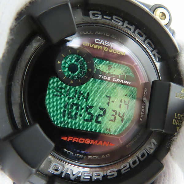 実際に弊社で買取させて頂いたG-SHOCK/Gショック 35周年 FROGMAN/フロッグマン タフソーラー GF-8235D-1BJRの画像 3枚目