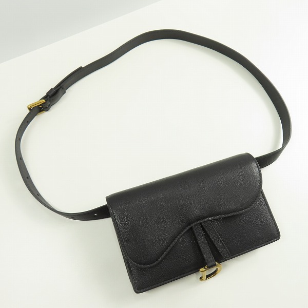 実際に弊社で買取させて頂いたChristian Dior/クリスチャン・ディオール レザーサドルバッグ/ウエストバッグ/ショルダーバッグ S5619CCEHの画像 3枚目