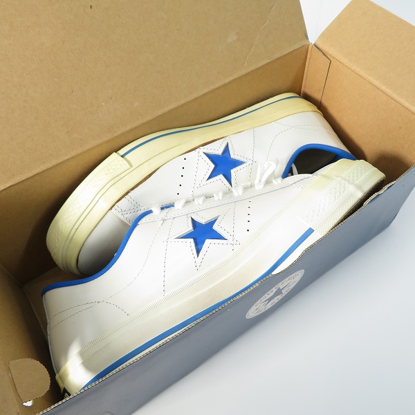 実際に弊社で買取させて頂いたCONVERSE/コンバース 日本製 ONE STAR OX/ワンスター レザーシューズ ブルー/US8の画像 7枚目