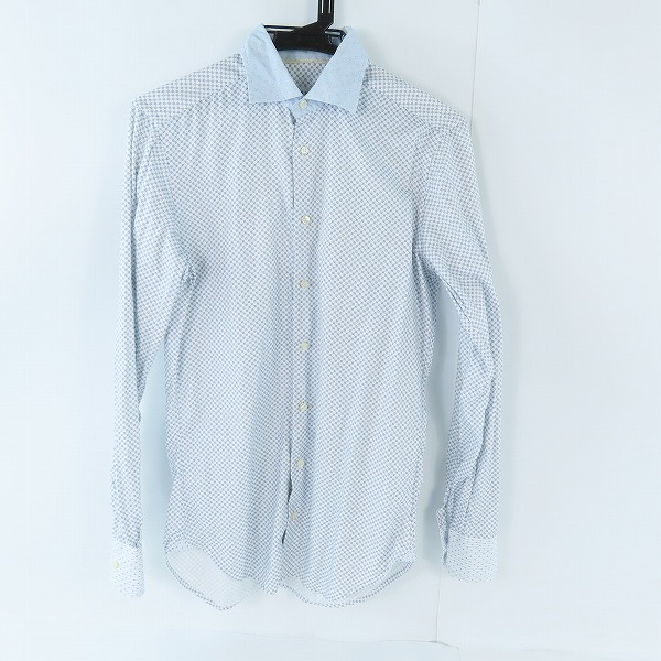 実際に弊社で買取させて頂いたETRO/エトロ 襟柄切替 長袖シャツ ブルー系 37
